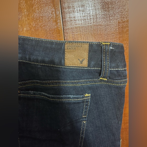 American Eagle Stretch Straight Leg Jeans Sz 8 Long Like New - Picture 3 of 5